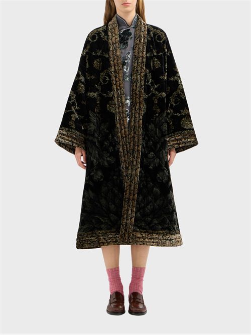 Oversized viscose and silk kimono with floral motif PIERRE-LOUIS MASCIA | KM11944519583